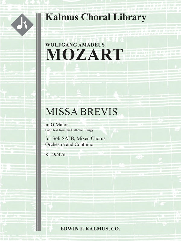 Missa Brevis in G, K. 49/47d [All new materials] Cover Image