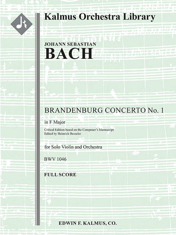 Brandenburg Concerto No. 1 in F, BWV 1046 (critical edition) Cover Image