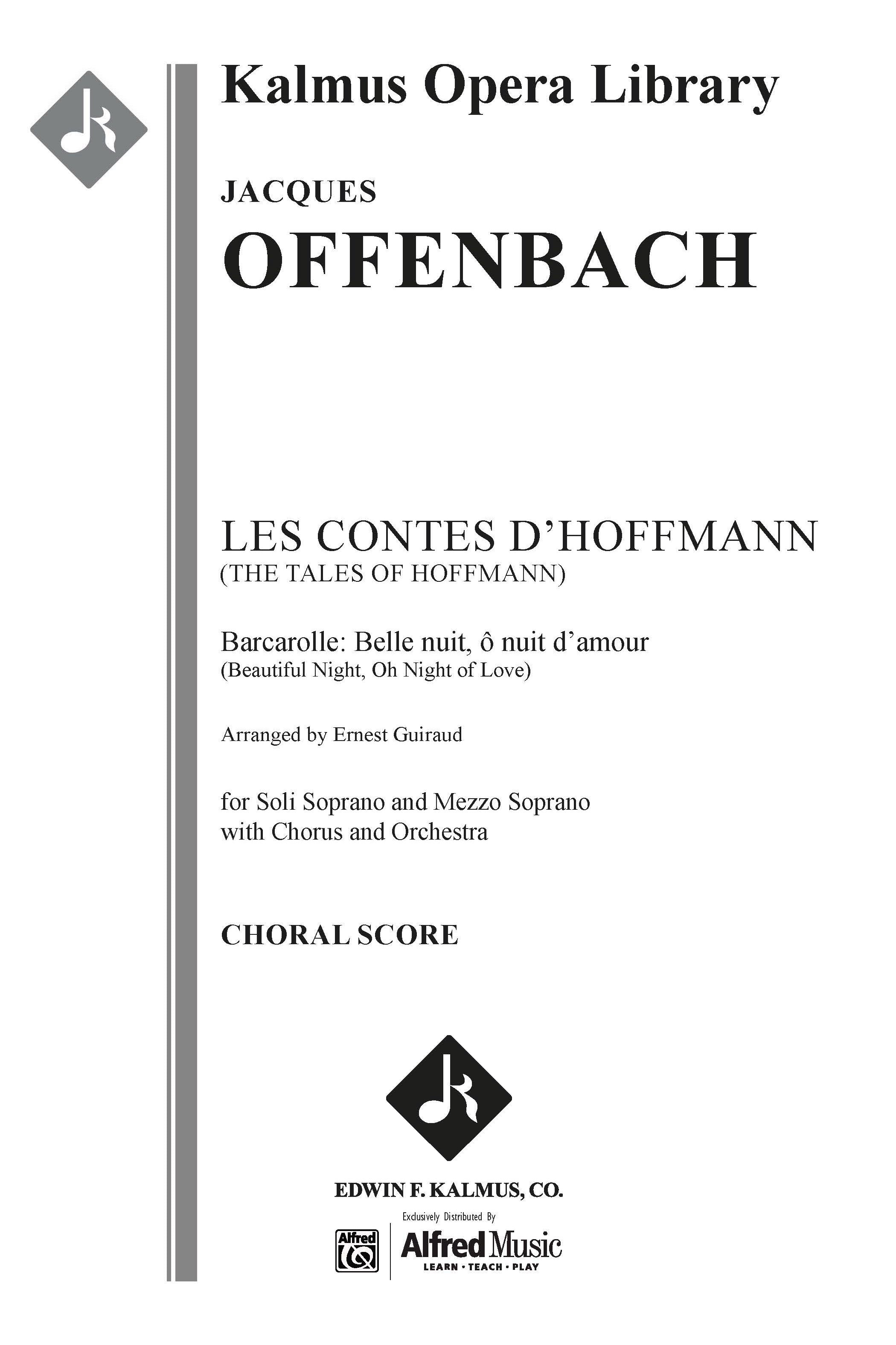 The Tales of Hoffmann (Les Contes d'Hoffmann): Barcarolle: Belle nuit, o nuit d'amour Cover Image
