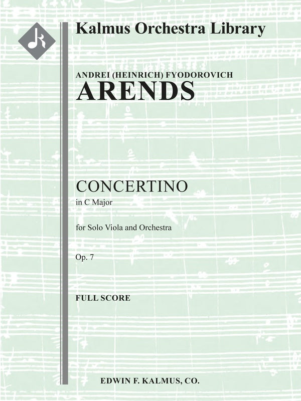 Concertino for Viola in C, Op. 7 Cover Image
