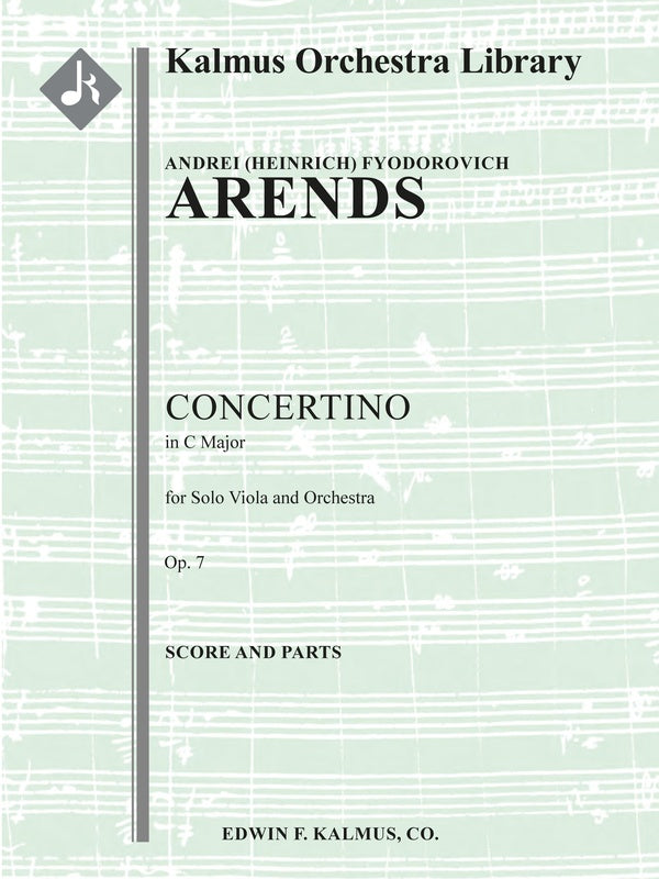 Concertino for Viola in C, Op. 7 Cover Image