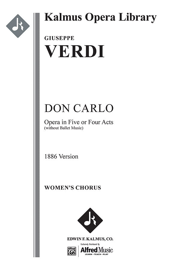 Don Carlo (1886 Version in 5 or 4 Acts) Cover Image