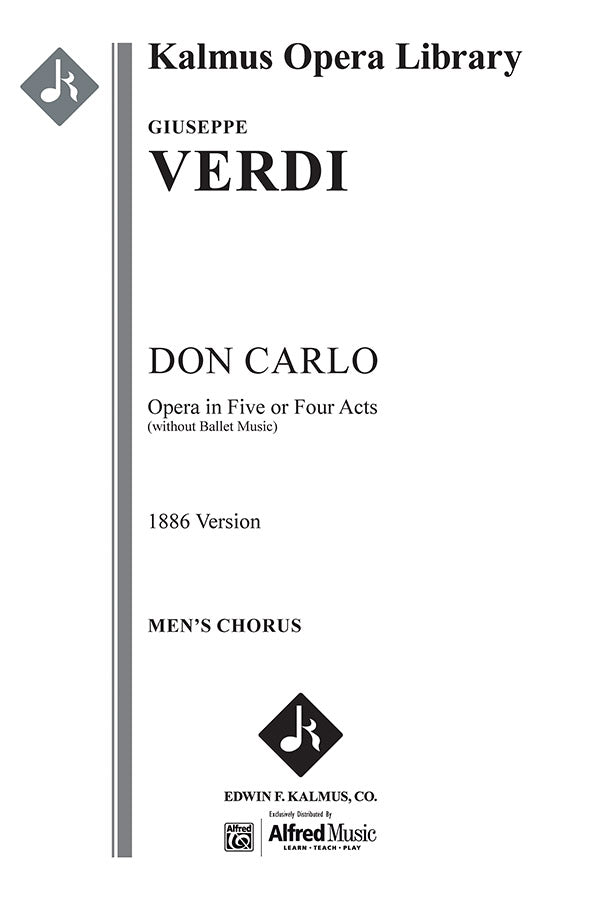 Don Carlo (1886 Version in 5 or 4 Acts) Cover Image