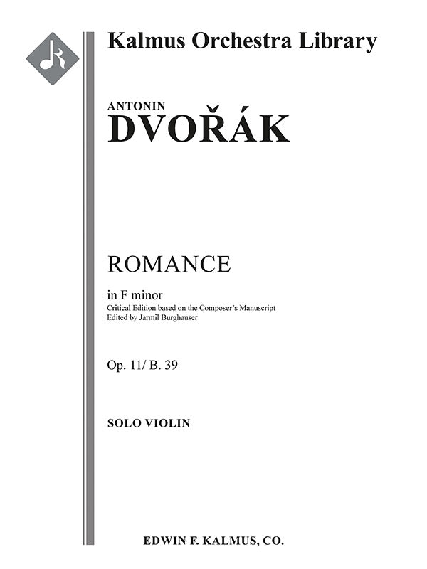 Romance in F minor, Op. 11/ B. 39 (critical edition) Cover Image