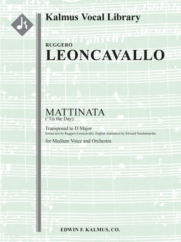 Mattinata ('Tis the Day) [transposed to D] Cover Image