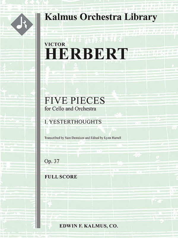 Five Pieces for Cello and Orchestra: I. Yesterthoughts, Op. 37 Cover Image