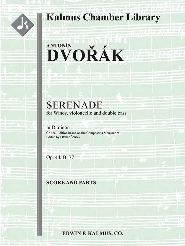 Serenade in D minor for Winds, Violoncello and Double Bass in D minor, Op. 44, B. 77 (critical edition) Cover Image