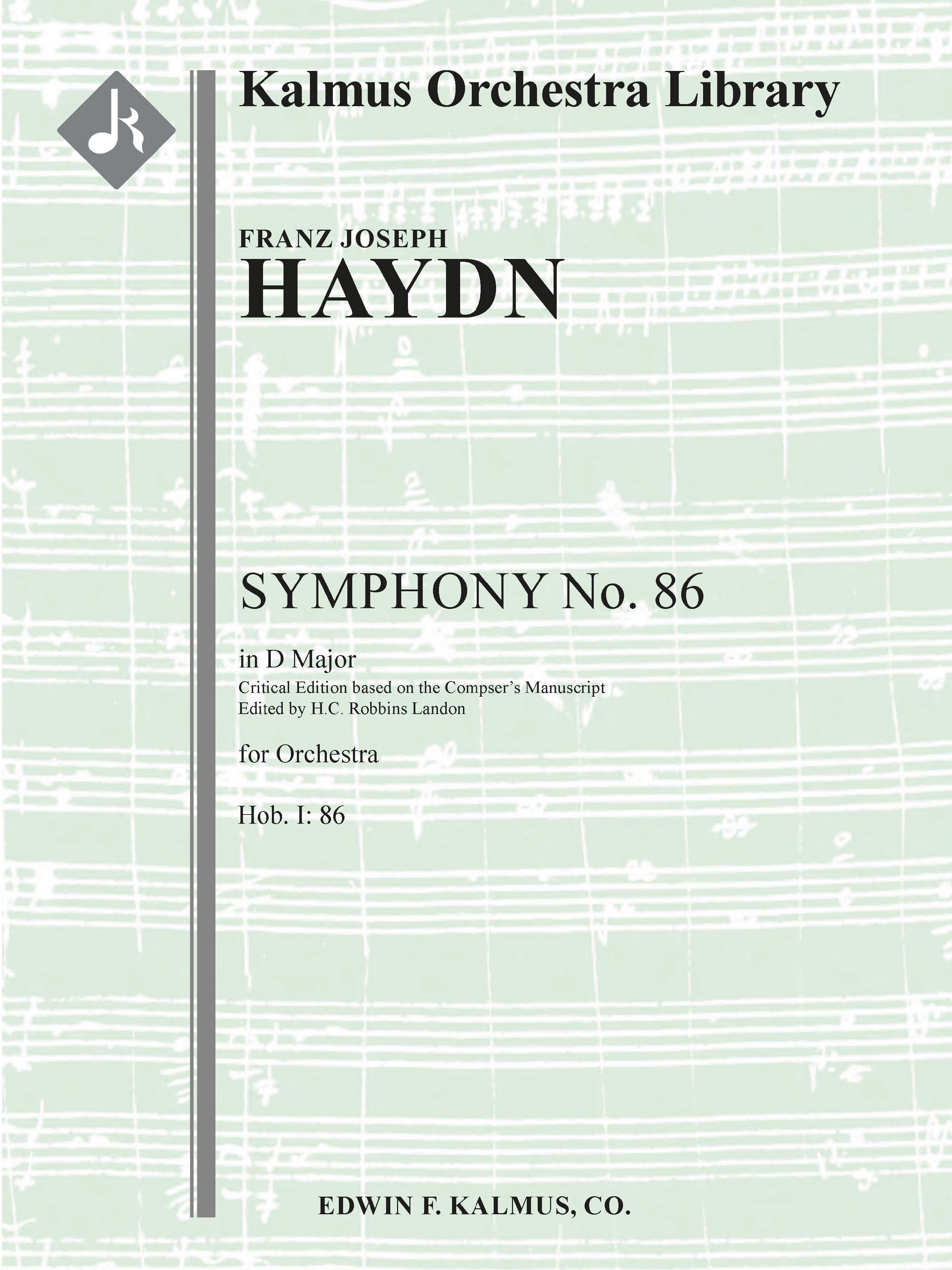 Symphony No. 86 in D (Hob. I:86) (critical ed.) Cover Image