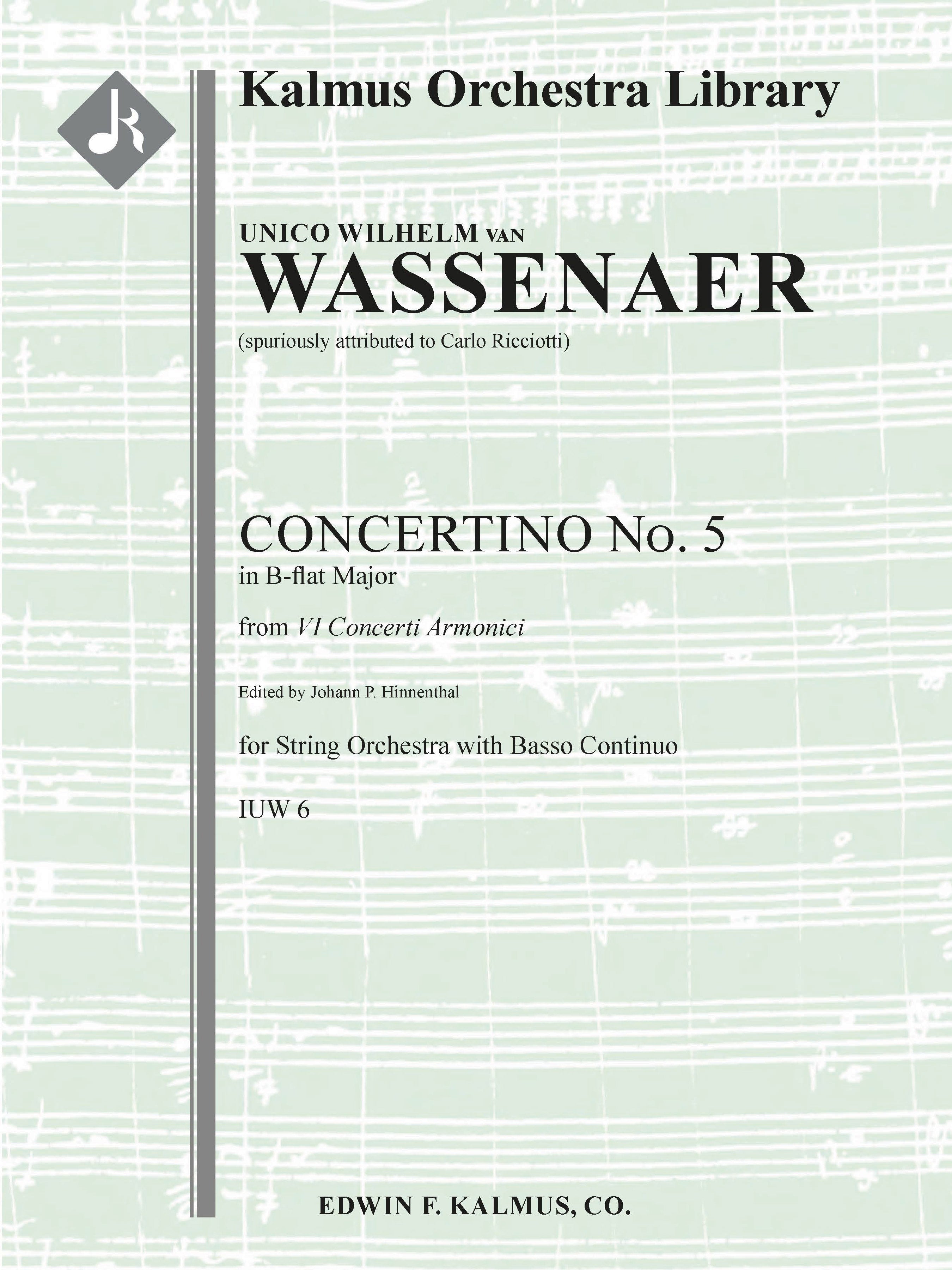 Concerti Armonici: Concertino No. 5 in B-flat (spuriously attributed to Ricciotti) Cover Image