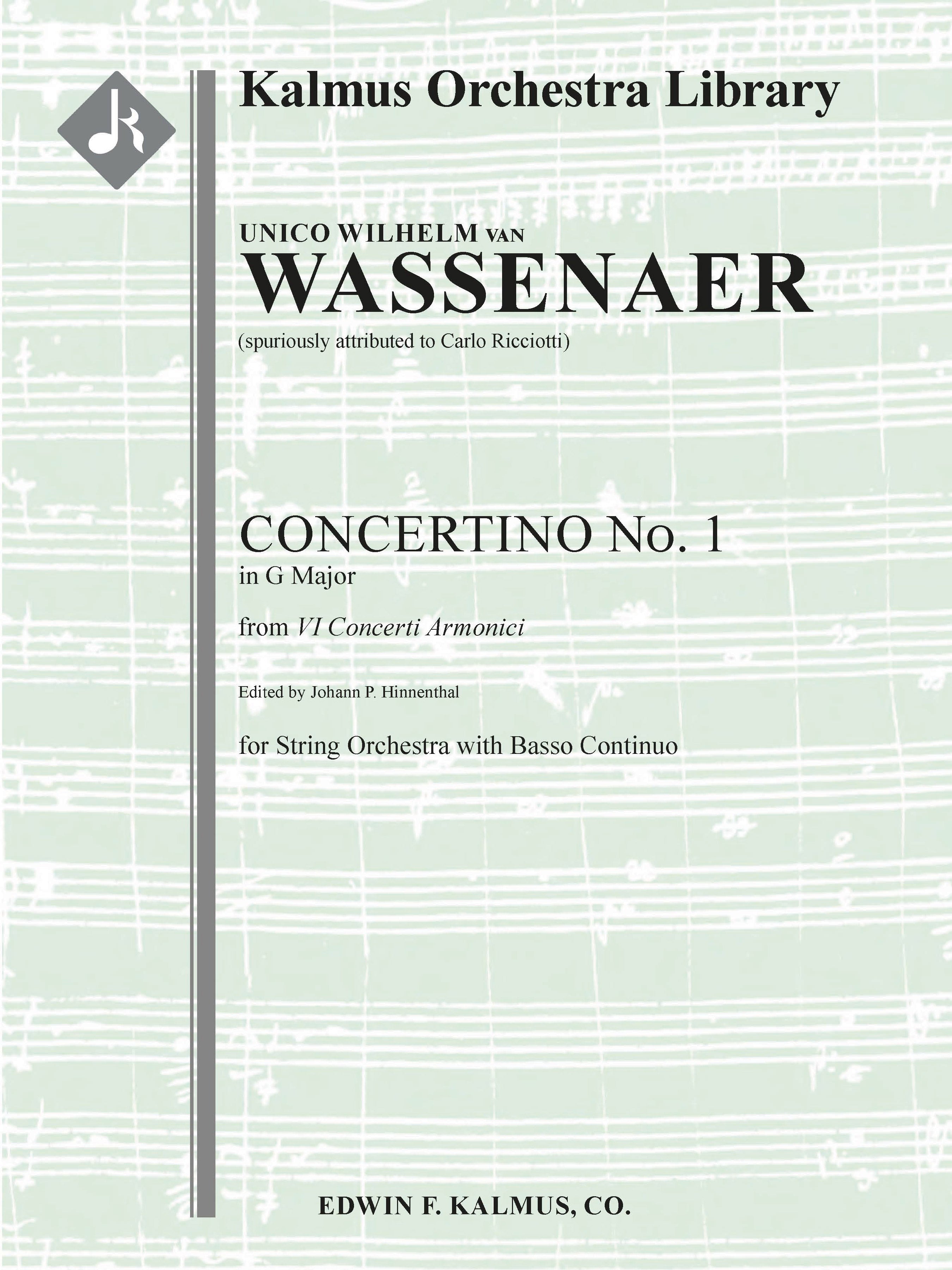 Concerti Armonici: Concertino No. 1 in G (spuriously attributed to Ricciotti) Cover Image