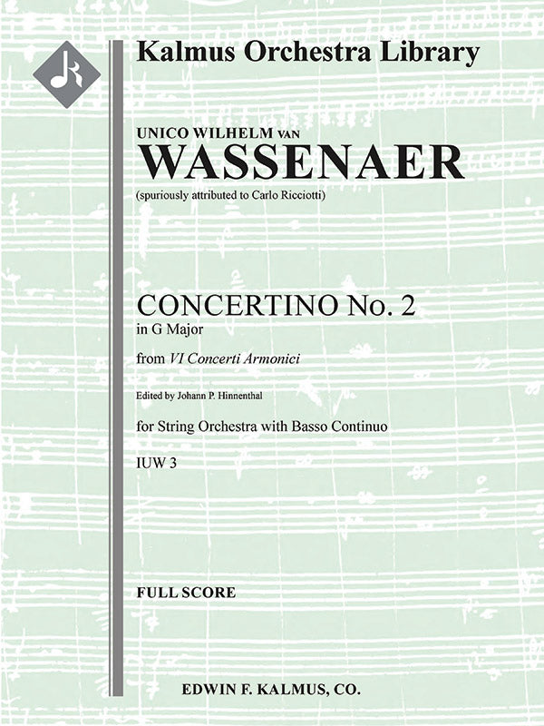 Concerti Armonici: Concertino No. 2 in G (spuriously attributed to Ricciotti) Cover Image