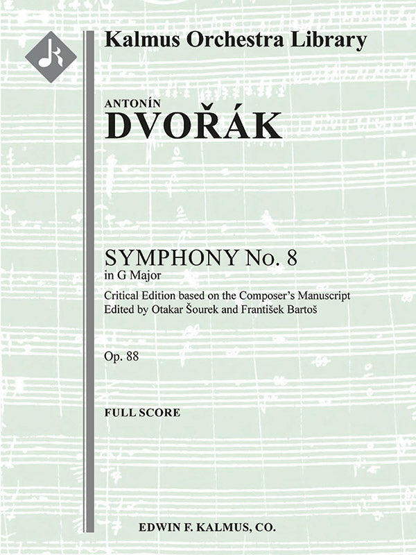 Symphony No. 8 in G, Op. 88, B. 163 (critical edition) Cover Image