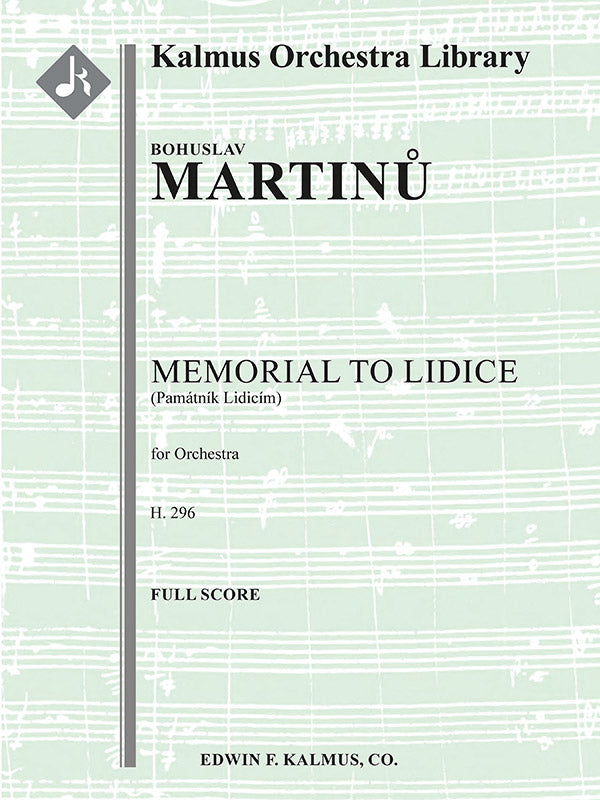 Memorial to Lidice (Pamatnik Lidicim), H. 296 Cover Image