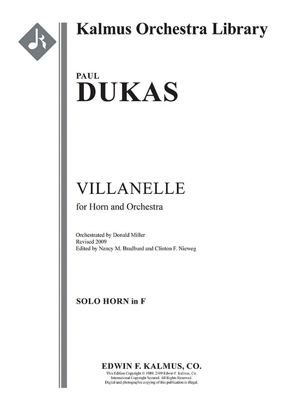 Villanelle for Horn and Orchestra Cover Image