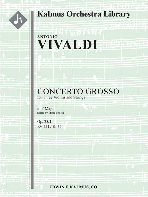 Concerto for Three Violins in F (Op. 23/1), RV 551 / F.I:34 Cover Image