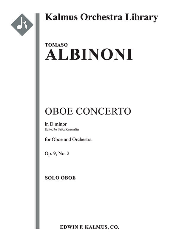 Concerto a Cinque in D minor, Op. 9, No. 2 (Concerto for Oboe in D minor, Op. 9/2) Cover Image