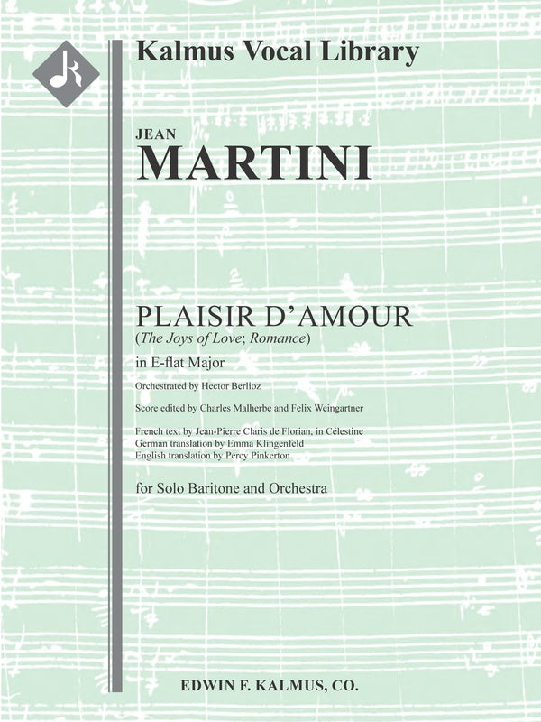 Plaisir d'Amour (The Joys of Love; Romance) [E-flat] Cover Image
