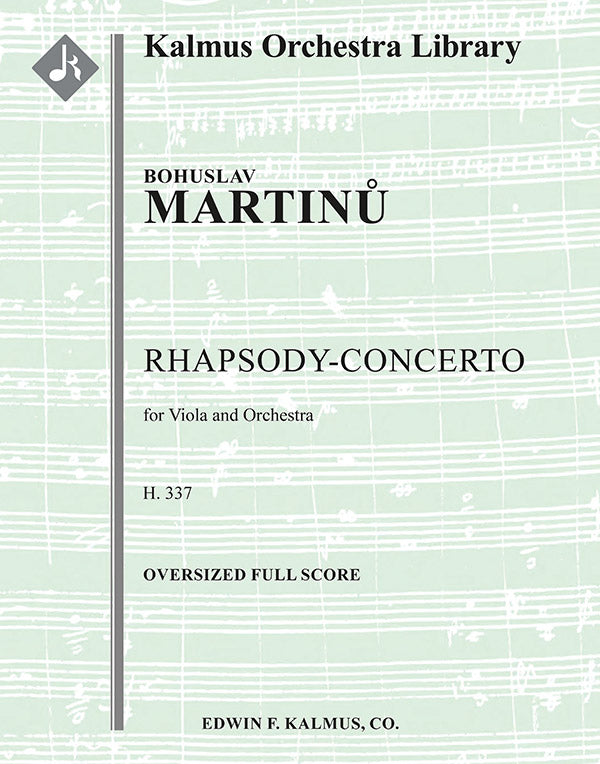 Rhapsody-Concerto, H. 337 for Viola and Orchestra Cover Image