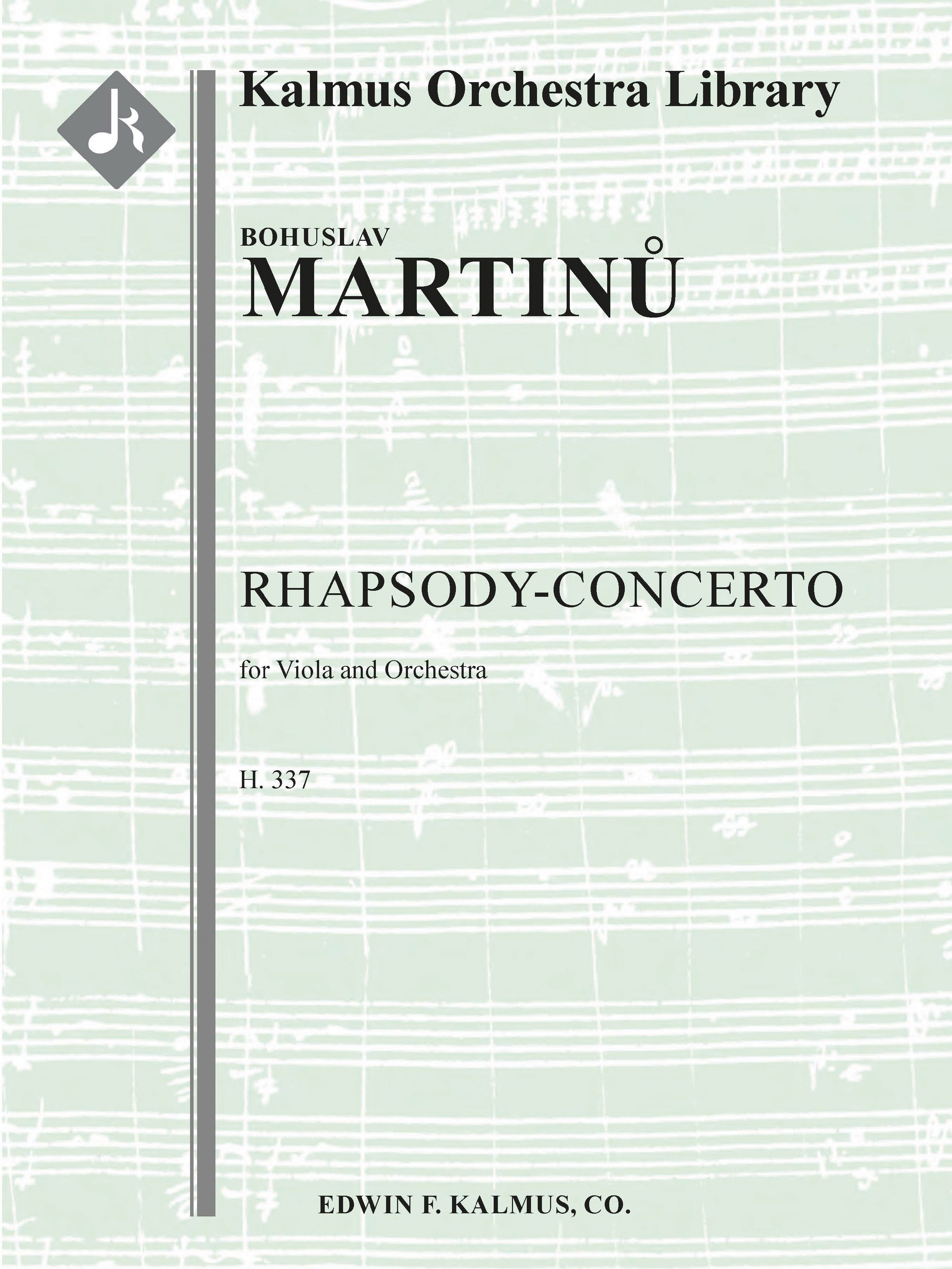 Rhapsody-Concerto, H. 337 for Viola and Orchestra Cover Image