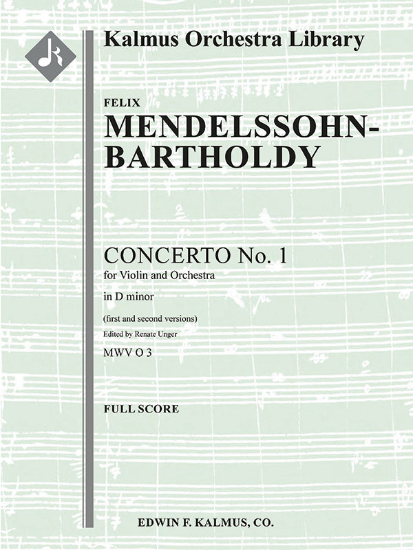 Violin Concerto No. 1 in D minor, MWV O 3 (2nd version) Cover Image
