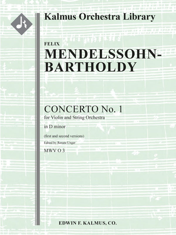 Violin Concerto No. 1 in D minor, MWV O 3 (2nd version) Cover Image