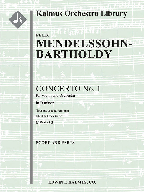 Violin Concerto No. 1 in D minor, MWV O 3 (2nd version) Cover Image
