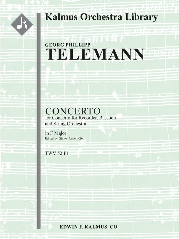 Concerto for Recorder and Bassoon in F, TWV 52:F1 (Double Concerto) Cover Image