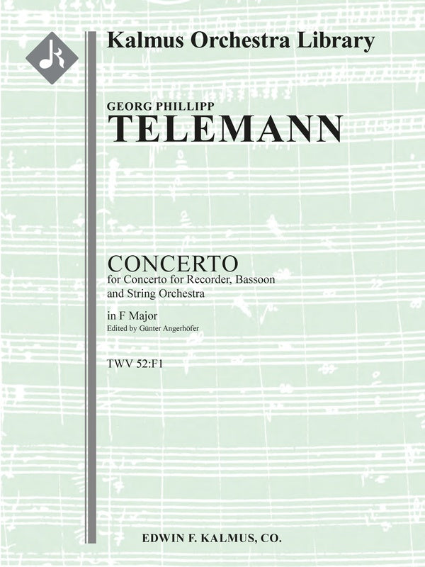 Concerto for Recorder and Bassoon in F, TWV 52:F1 (Double Concerto) Cover Image