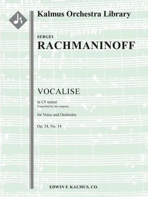 Vocalise, Op. 34, No. 14 (C# minor) [composer's transcription] Cover Image