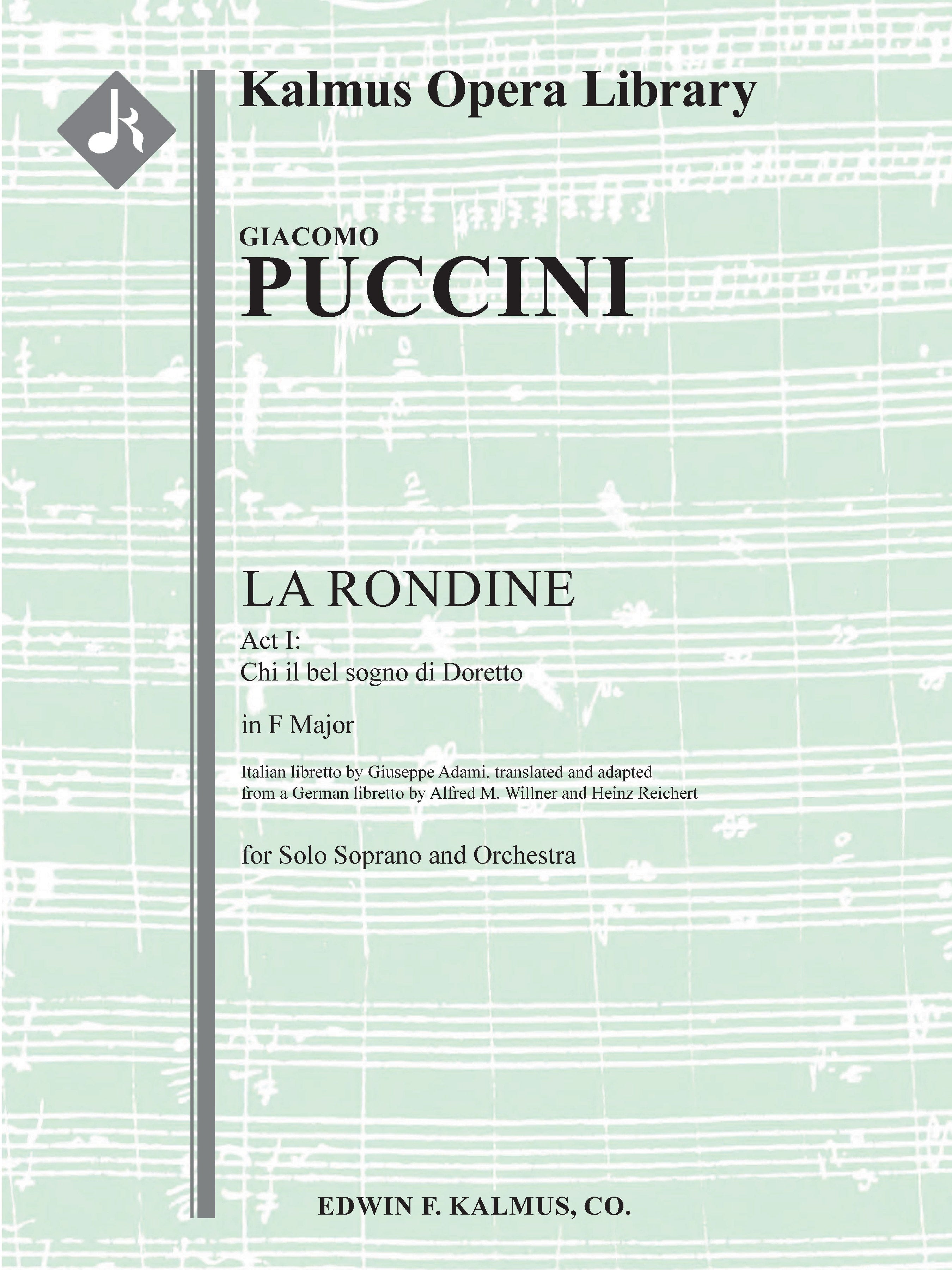 La Rondine (The Swallow), Act I Aria: Chi il bel sogno di Doretto Cover Image