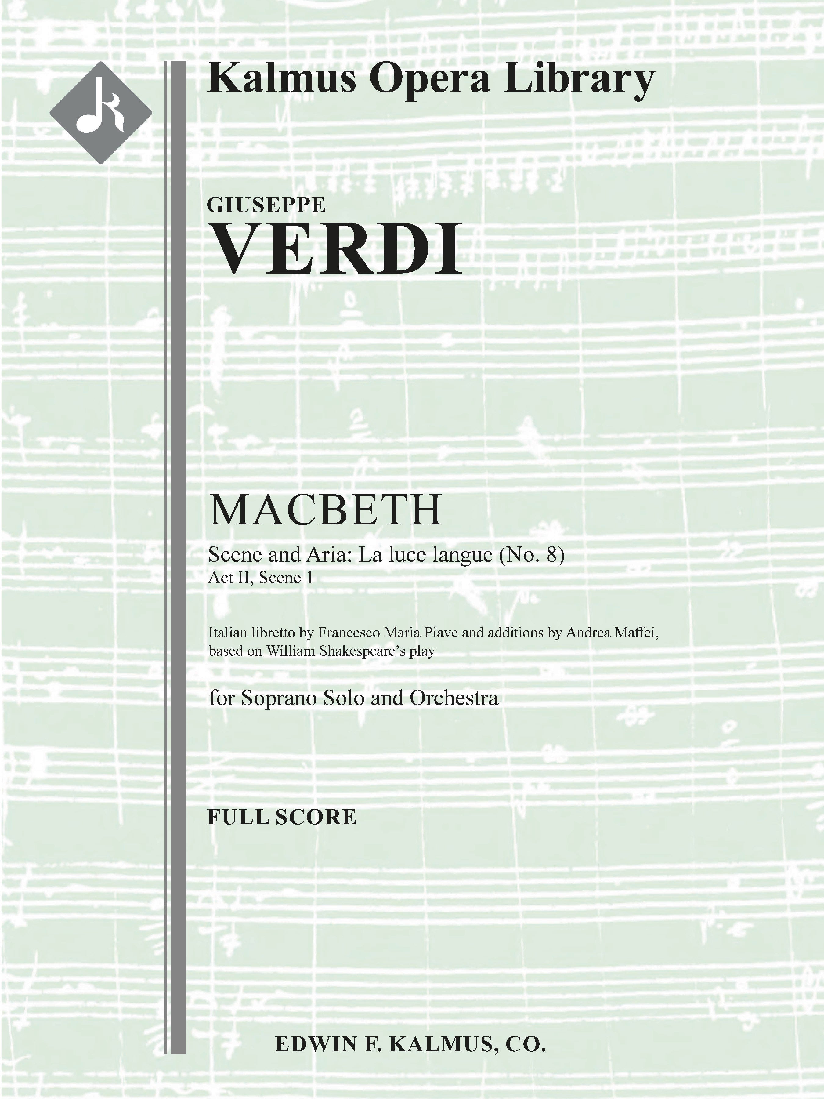 Macbeth: Act II, Sc. 1 Aria: La luce langue (No. 8) Cover Image