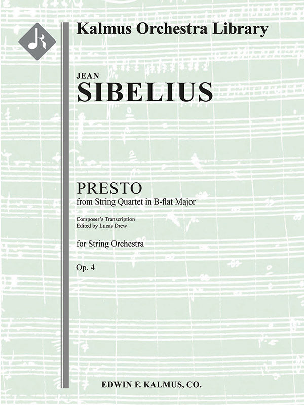 String Quartet in B-flat, Op. 4: Presto (composer's transcription) Cover Image