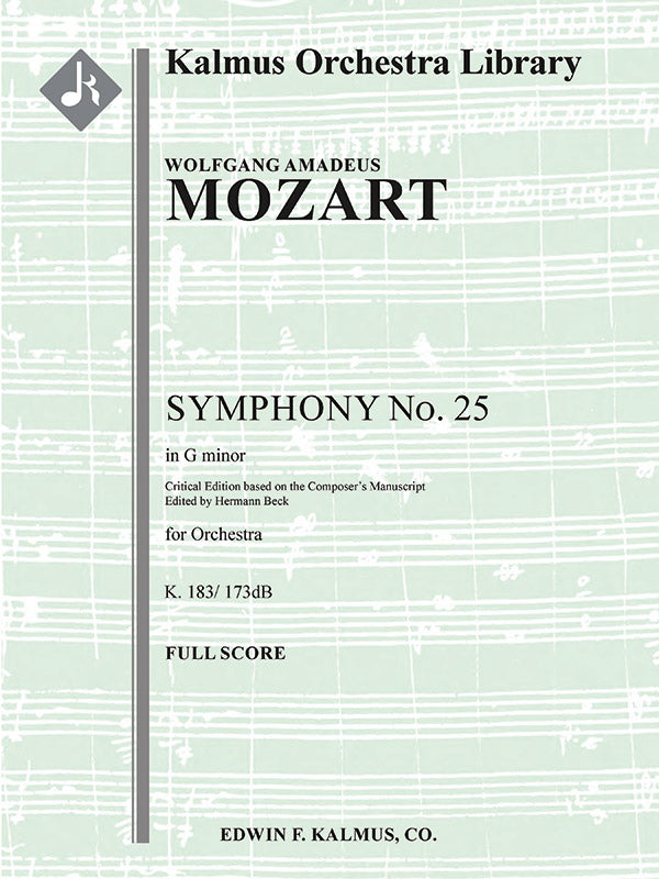 Symphony No. 25 in G minor, K. 183/173dB (Critical Ed.) Cover Image