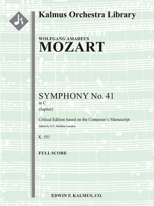 Symphony No. 41 in C, K. 551 'Jupiter' (critical edition) Cover Image