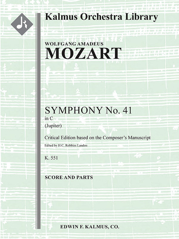 Symphony No. 41 in C, K. 551 'Jupiter' (critical edition) Cover Image