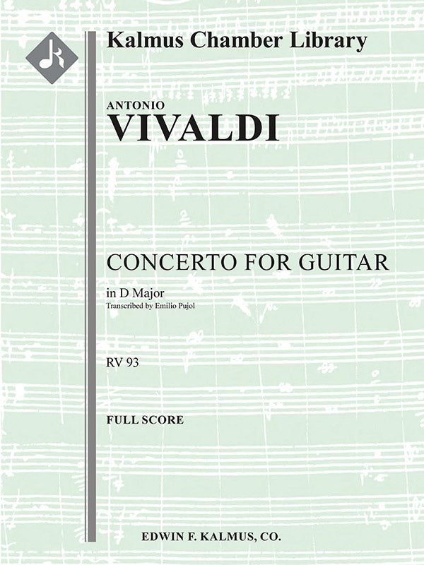Concerto for Guitar in D, RV 93 (Lute) Cover Image