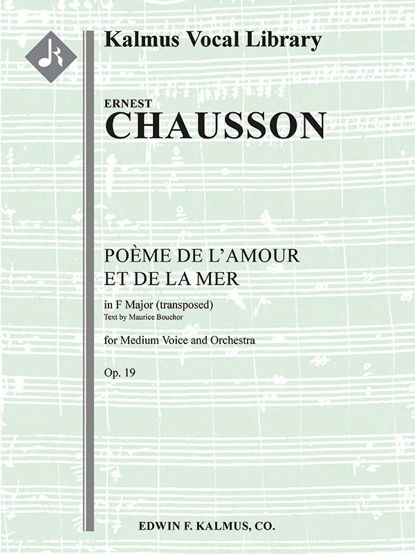 Poeme de l'Amour et de la Mer, Op. 19 (medium voice; F) Cover Image