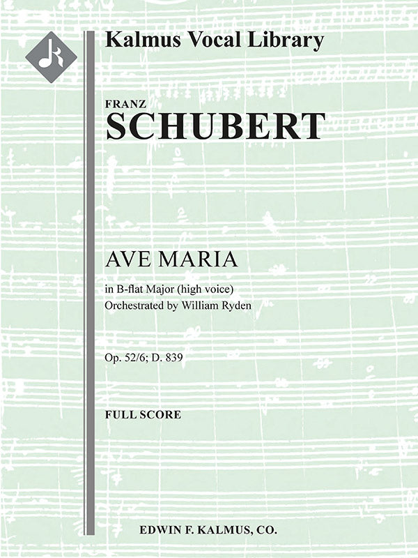 Ave Maria, Op. 52/6; D. 839 [arrangement for high voice, B-flat] Cover Image