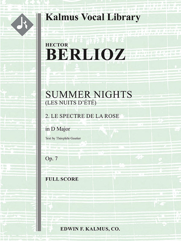 Summer Nights, Op. 7 (Les nuits d'ete): 2. Le spectre de la rose (transposed in D) Cover Image