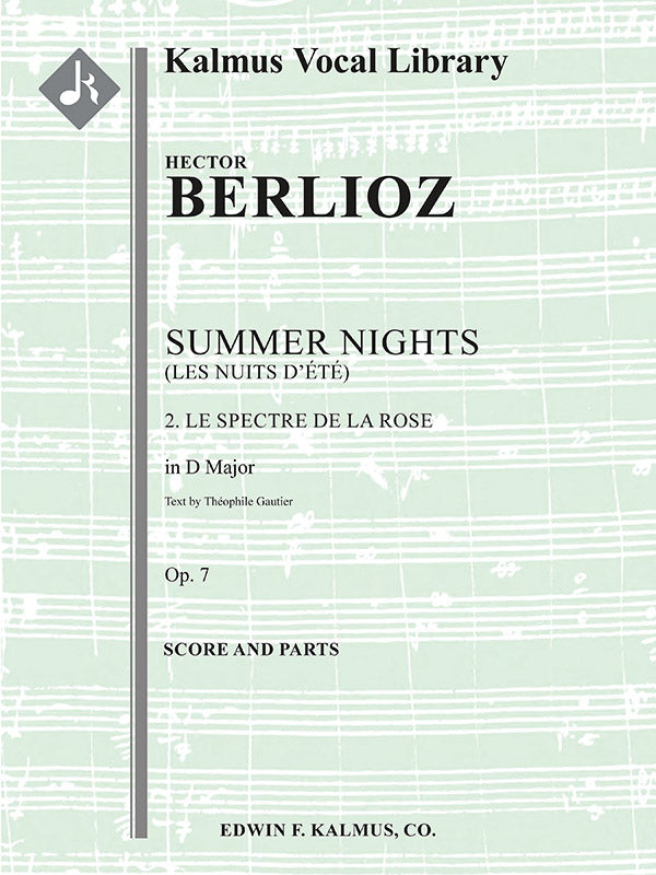 Summer Nights, Op. 7 (Les nuits d'ete): 2. Le spectre de la rose (transposed in D) Cover Image