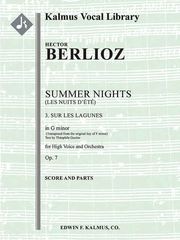 Summer Nights, Op. 7 (Les nuits d'ete): 3. Sur les Lagunes [transposed in G minor] Cover Image