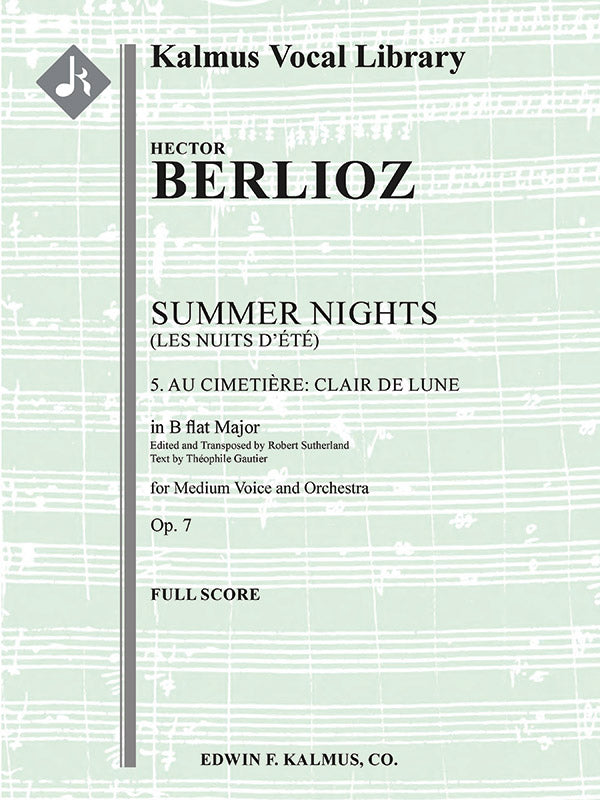 Summer Nights, Op. 7 (Les nuits d'ete): 5. Au Cimitiere: Clair de lune (transposed in Bb) Cover Image