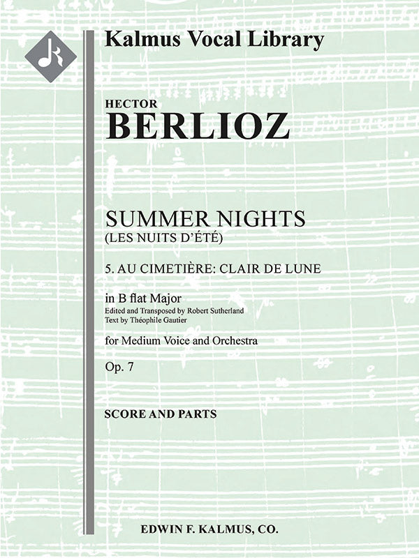 Summer Nights, Op. 7 (Les nuits d'ete): 5. Au Cimitiere: Clair de lune (transposed in Bb) Cover Image