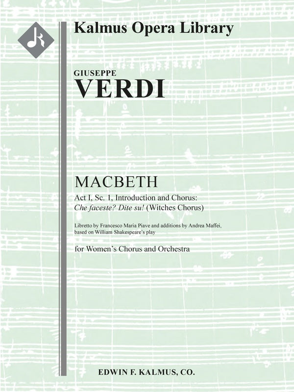 Macbeth (No. 1): Act I, Sc. 1, Introduction and Chorus: Che faceste? Dite su! (Witches Chorus) Cover Image
