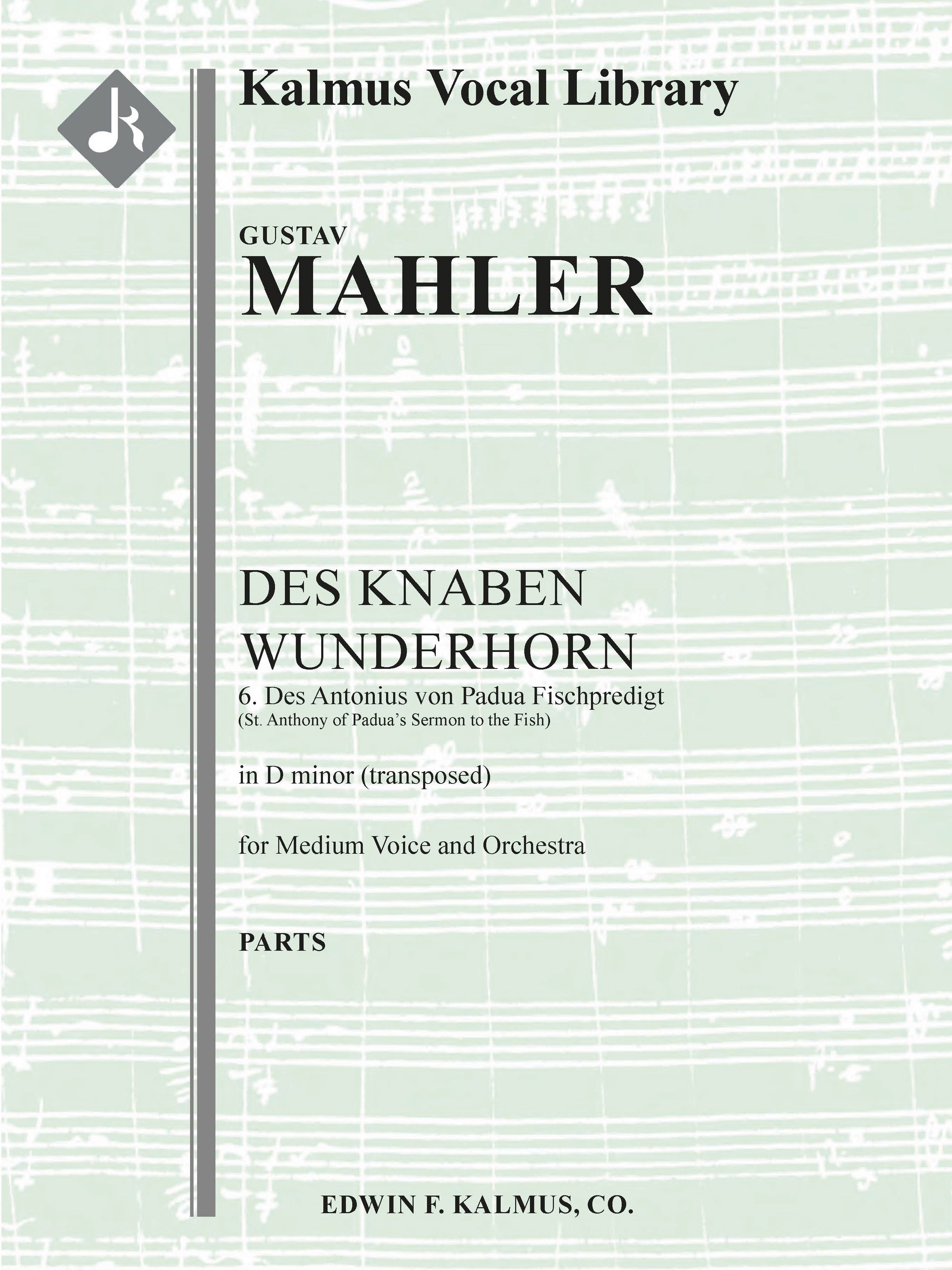 Des Knaben Wunderhorn, No. 6: Des Antonius von Padua Fischpredigt, GMW 28, medium voice (D minor, transposed) Cover Image