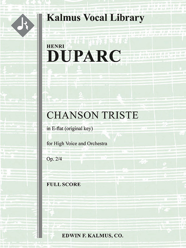 Chanson Triste [composer's transcription, E-flat] Cover Image