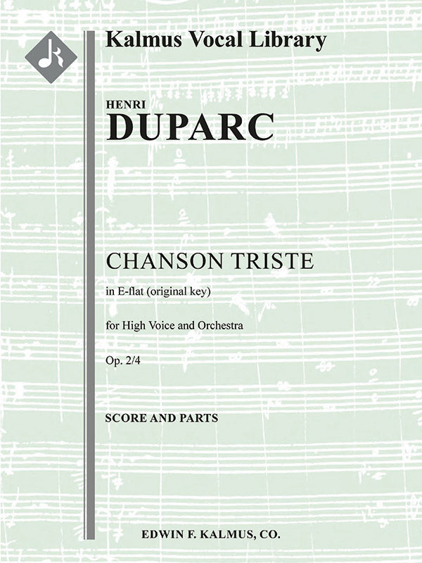 Chanson Triste [composer's transcription, E-flat] Cover Image