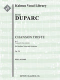Chanson Triste [composer's transcription, C] Cover Image