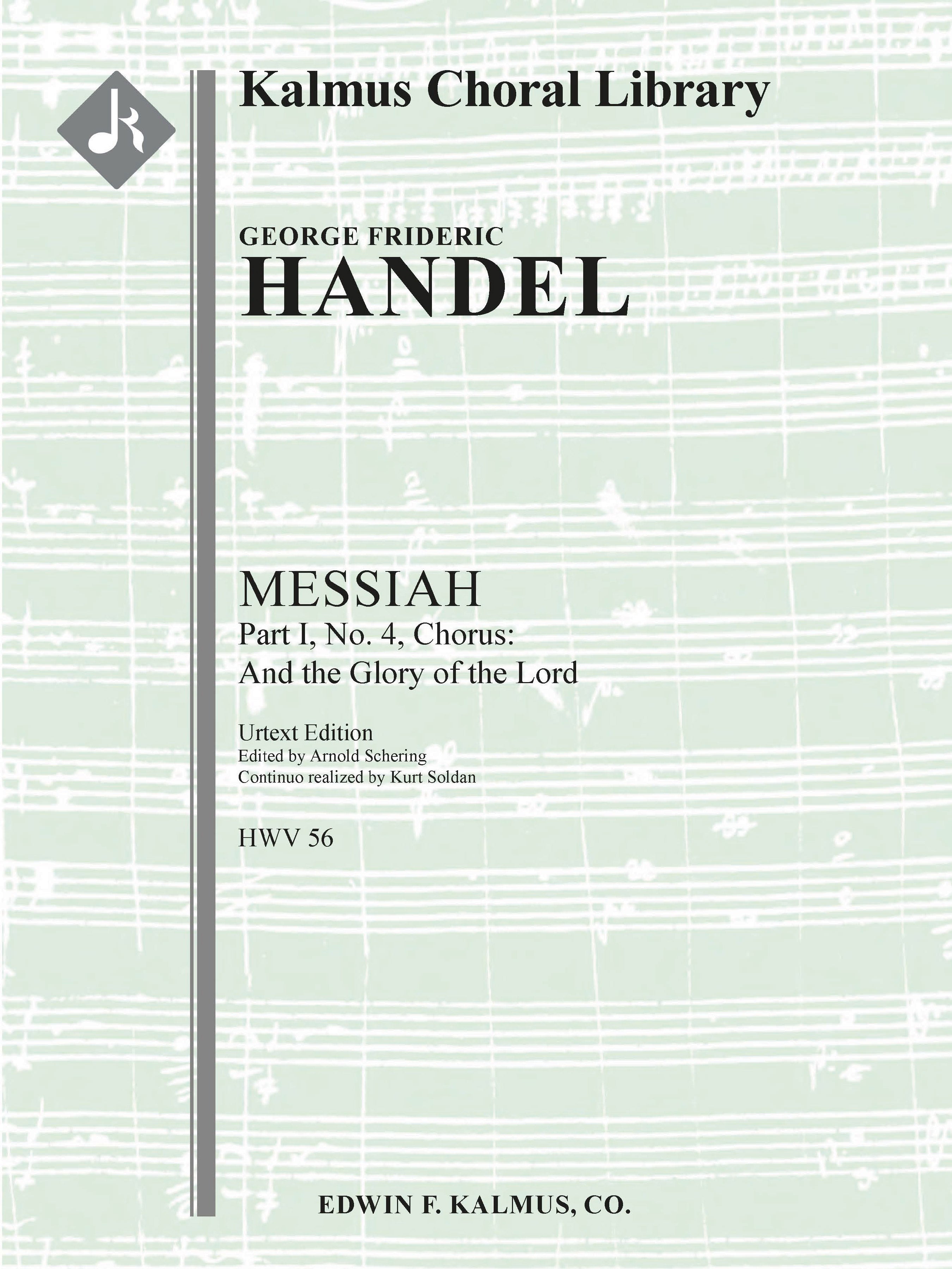 Messiah, HWV 56: Part I, No. 4, Chorus: And the Glory of the Lord (Urtext) Cover Image
