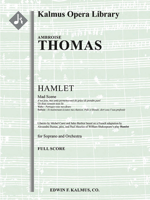 Hamlet: Mad Scene (Scene and Aria): A vos jeux, mes amis Cover Image
